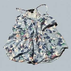 ambrielle large Women’s Floral blue white Patterned Sleeveless Tank Top Dress